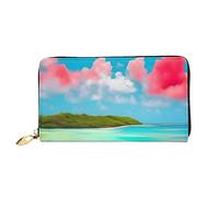 KadUe Caribbean Scenery - Portafoglio da donna in pelle, con scomparti multipli per carte di credito e contanti, Nero , Taglia unica, Contemporaneo