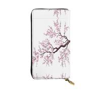 KadUe Cherry Blossoms Tree Portafoglio in pelle alla moda da donna, scomparti multipli per carte e contanti carte di credito, Nero , Taglia unica, Contemporaneo