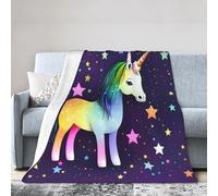 KadUe Coperta in pile in microfibra accogliente, soffice e leggera, per divano, divano, viaggi, campeggio, coperta con stella di un cavallo