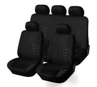 Kadue Coprisedili Auto per Peugeot 307 CC, Tessuto 5 posti Set Coprisedile Anteriori E Posteriori Copri-Sedile Comfort Traspirante Accessori,A/Black