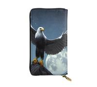 KadUe Eagle Under The Stars Portafoglio in pelle da donna, alla moda, con scomparti multipli per carte e contanti carte di credito, Nero , Taglia unica, Contemporaneo
