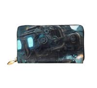 KadUe Future Robot Portafoglio in pelle alla moda da donna, scomparti multipli per carte e contanti carte di credito, Nero , Taglia unica, Contemporaneo