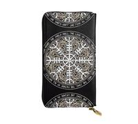 KadUe Helm of Awe, portafoglio da donna in pelle, con scomparti multipli per carte e banconote e carte di credito, Nero , Taglia unica, Contemporaneo