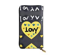 KadUe Love You with All My Heart Portafoglio in pelle alla moda da donna, scomparti multipli per carte e contanti carte di credito, Nero , Taglia unica, Contemporaneo