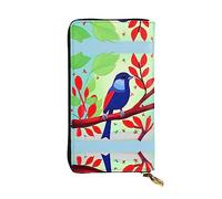 KadUe Red Leaf Bird portafoglio in pelle alla moda da donna, scomparti multipli per carte e contanti carte di credito, Nero , Taglia unica, Contemporaneo