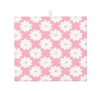 KadUe Tappetino scolapiatti con motivo camelia, per macchina da caffè, assorbente, in microfibra, per bancone della cucina, 40,6 x 45,7 cm