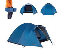KADVA CAMPdome 3 tende da lancio per 3 persone, 270 x 210 x 125 cm, impermeabile, leggera e resistente, struttura in fibra di vetro, ideale per campeggio e escursioni (blu)