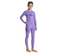 KADVA - Completo Intimo Termico Bambino - AlpineStep Thermo Light Plus Base Layer Viola con Maglia Maniche Lunghe Senza Cuciture e Leggings per Il Freddo