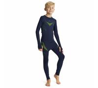 KADVA - Completo Intimo Termico Bambino, AlpineStep Thermo Light Plus, Blu Navy Senza Cuciture - Maglia Maniche Lunghe & Pantalone