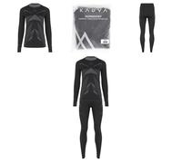 KADVA - Completo Intimo Termico Donna AlpineStep Thermo Light Plus Senza Cuciture, Nero, S-M - Maglia Maniche Lunghe & Leggings