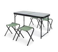 KADVA Set da Campeggio Tavolo e 4 Sedie CAMPTable Set Comfort d'Uso per un Grande Gruppo di Persone Il Set Include una Copertura Ideale per Campeggi e Bivacchi Dimensioni Compatte