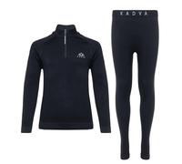 KADVA Set di Intimo Termoattivo Tyros per Bambini Colore Nero Taglia 128/140 Intimo Invernale Regola la Temperatura Durante l'attività Fisica Respira e allontana l'umidità