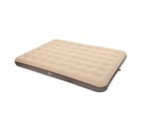 KADVA SINBED Materasso gonfiabile doppio per 2 persone beige (191 x 152 x 22 cm), portata 250 kg, doppia valvola, PVC, kit di riparazione, ideale per campeggio/viaggi, gonfiare rapidamente.