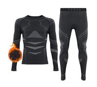 KADVA STREIF Completo Intimo Termico da Uomo Colore Grigio Scuro Taglia M/L Intimo Invernale Regola la Temperatura Durante l'attività Fisica Traspira e allontana l'umidità
