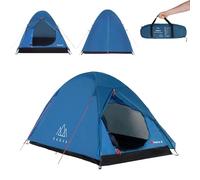 KADVA Tenda da campeggio Festa 2, 200 x 120 x 105 cm, per 2 persone, con zanzariera, impermeabile, leggera e robusta, struttura in fibra di vetro, ideale per campeggio e escursioni (blu)