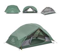 KADVA - Tenda Trek ultraleggera 2 posti a cupola 3000 mm impermeabile con paleria in alluminio, camera in mesh & abside - Verde