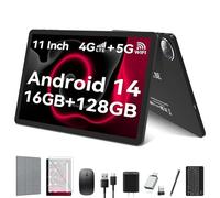 KADYBE Tablet 11 pollici 2 in 1 Android 14 Tablet con tastiera penna e mouse, tablet 4G LTE con 2 slot SIM 1 SD, 16 (8 + 8) GB + 128 GB (1TBTF), 21 MP, vassoio WiFi 5G, 8 core, 8000 mAh, 1080FHD, GPS