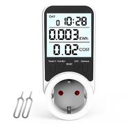 KAEFUYS Misuratore Consumo Elettrico con Schermo LCD 3680W 16A Max Contatore Energia Elettrica 7 Modalità di Monitoraggio Misuratore di Potenza Contatore Protezione Sovraccarico