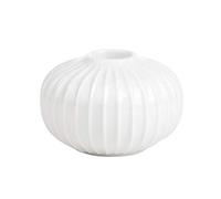 Kähler Candeliere rotondo Ø8 cm Hammershøi Design danese fatto a mano, bianco, largo