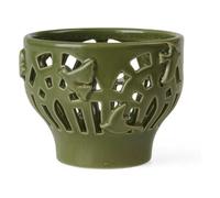 Kähler Design Orangery Garden 691203 - Portacandela in ceramica, diametro 9,5 cm, altezza 7,5 cm, colore: Verde