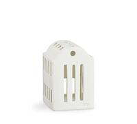 Kähler Urbania - Casetta per lumino da tè a forma di officina del fabbro, protegge il lumino dal vento, in ceramica, colore: bianco