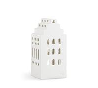Kähler Urbania Gutshof - Casetta per lumino da tè a forma di podere, protegge il lumino dal vento, in ceramica, colore: bianco