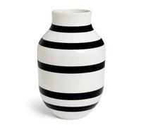 Kähler Vaso H31 cm Omaggio Originaldesign con strisce dipinte a mano, nero