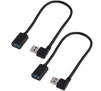 Kaelaxroy Cavo di prolunga USB 3.0 30 cm, connettore angolare 90° USB A maschio a femmina, adattatore USB ad angolo retto sinistro/destro, prolunga ad alta velocità per PC portatile stampante