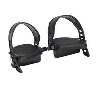 Kaeltsyn 1 paio di pedali per bici da esercizio sinistro e destro, per interni, ricambio per bici da fitness indoor, set di pedali con cinghia regolabile