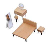 Kaeltsyn 5 / Pacco Arredamento Dettagliato per casa delle Bambole in Miniatura Set per Giochi Ruolo per Bambini con mensola sul Comodino e Tavolo per Cosmetici Modello mobili per casa