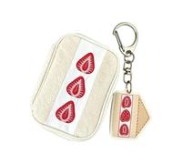Kaeltsyn Accessorio in peluche per astuccio con, Bread with strawberr | Organizer compatto con cerniera per materiale scolastico Nozioni base sulla bellezza
