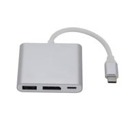 Kaeltsyn Adattatore per Monitor DisplayPort da Type-C | Connettore a tripla porta, accesso dispositivo USB-a, ingresso alimentazione PD per flusso lavoro da