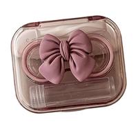Kaeltsyn Bella scatola contenitore per lenti a contatto con fiocco per una conservazione sicura e una facile portabilità con scatola per riporre le lenti, A, Elegante design con fiocco