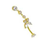 Kaeltsyn Bellissimo piercing per ombelico con ciondolo a forma di farfalla e pietre di zircone, gioielli leggeri per il corpo per abiti quotidiani in acciaio inox, One Size, come descritto, come