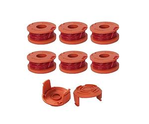 Kaeltsyn Bobina di filo per decespugliatore per erba rotonda con tappo a spirale per filo Accessori da giardino Bobine di ricambio con set di filettature per accessori Blackdecker