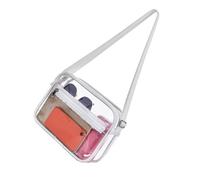 Kaeltsyn Borsa a tracolla moderna traslucida per una rapida proiezione di sicurezza durante giochi, spettacoli e luoghi pubblici, comoda da indossare, borsa in PVC impermeabile, bianco, Small