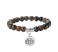 Kaeltsyn Braccialetto elastico alla moda regolabile elastico con perline rotonde elegante accessorio per donne uomini moda buddista braccialetto con perline, Misura unica, come descritto