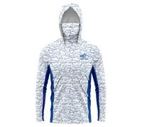Kaeltsyn Camicia da pesca a maniche lunghe con cappuccio stampata, alla moda, con protezione solare, traspirante, con copertura per il viso, per escursioni con ghetta per il viso