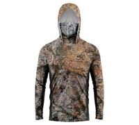 Kaeltsyn Camicia da pesca a maniche lunghe con cappuccio stampata, alla moda, con protezione solare, traspirante, con copertura per il viso, per escursioni con ghetta per il viso