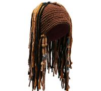 Kaeltsyn Cappello da Capitano con dread finti e bandana | Parrucchino acrilico lavorato a mano con trecce e bandana attaccate per accessorio per costume cosplay Halloween