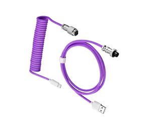Kaeltsyn Cavo a spirale da USB A a tipo C per tastiere Caratteristiche treccia AntiFray e spine sicure per il gioco ininterrotto cavo tastiera meccanica