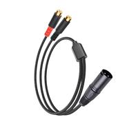 Kaeltsyn Cavo convertitore da 2RCA femmina a XLR maschio, connettore audio professionale, lunghezza 30 cm, struttura in nylon per altoparlanti, cavo audio splitter a Y