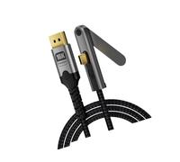 Kaeltsyn Cavo per monitor di tipo C 2.1 per uso con display da gioco, cavo video intrecciato 16K 60Hz con supporto pieghevole e guscio in metallo Supporto pieghevole Casting schermo Uscita desktop
