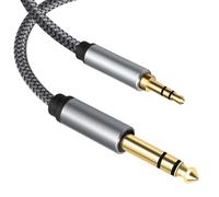 Kaeltsyn Cavo uditivo stereofonico professionale da 6,35 mm a 3,5 mm per amplificatori per chitarra, mixer, altoparlanti e home theater, cavo del processore di connessione audio
