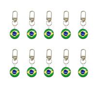 Kaeltsyn Confezione da 10 portachiavi con bandiera internazionale, perfetti per feste, omaggi, collezione fan e promemoria per il torneo di tutti i giorni
