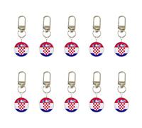 Kaeltsyn Confezione da 10 portachiavi con bandiera internazionale, perfetti per feste, omaggi, collezione fan e promemoria per il torneo di tutti i giorni