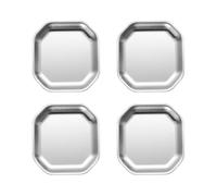 Kaeltsyn Confezione da 4 piatti distintivi in acciaio inox oro/argento, vari piatti per casa, campeggio e cene all'aperto, barbecue, piatti da portata