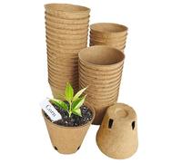 Kaeltsyn Confezione da 45 vassoi per piantine di carta biodegradabili con etichetta per gli appassionati di agricoltura biologica, contenitori smontabili per vivaio