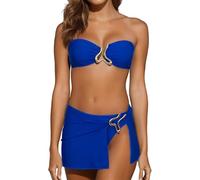 Kaeltsyn Costume da bagno ad asciugatura rapida in tre pezzi in nylon con design separato, comodo panno da nuoto adatto per spiaggia piscina per tutte le stagioni