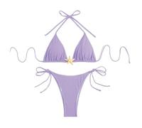 Kaeltsyn Costumi da bagno da donna push up due pezzi costume da bagno diviso costume da bagno femminile colore con stelle marine costumi da bagno costumi da bagno costumi da bagno due pezzi costume da